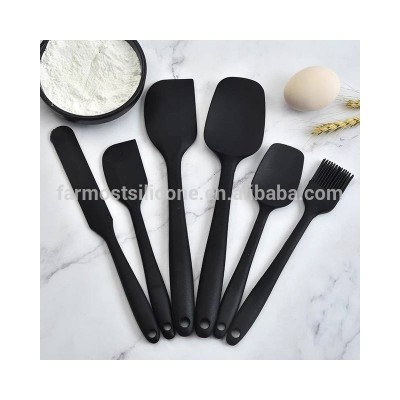 Heat Resistant Silicone Spatula Set 6 Pcs Silicone Spatula Scraper Set with Pastry Brush Solid Stainless Steel Core