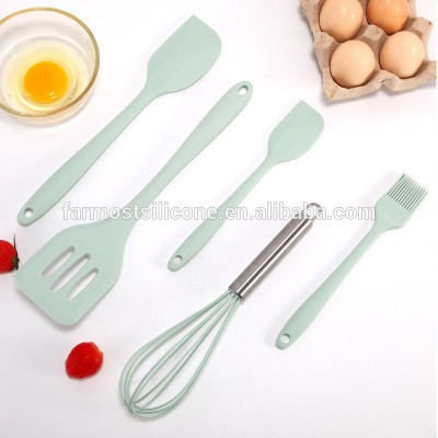 Kitchen Utensils Set 5 Silicone Heat Resistant Utensils Spatula Whisk Turner Brush Silicone Kitchenware for Cooking Baking