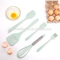 Non Stick 5 pieces of silicone kitchen utensils set Spatulas Whisk Slotted Turner Basting Brush Durable Cooking Tools