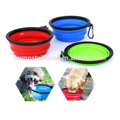 Pet dog feeder silicon Foldable pet cat bowl  Puppy food bowl Portable Travel pet bowl